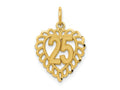 FJC Finejewelers 10 kt Yellow Gold 25 in a Heart Charm 22 x 15 mm