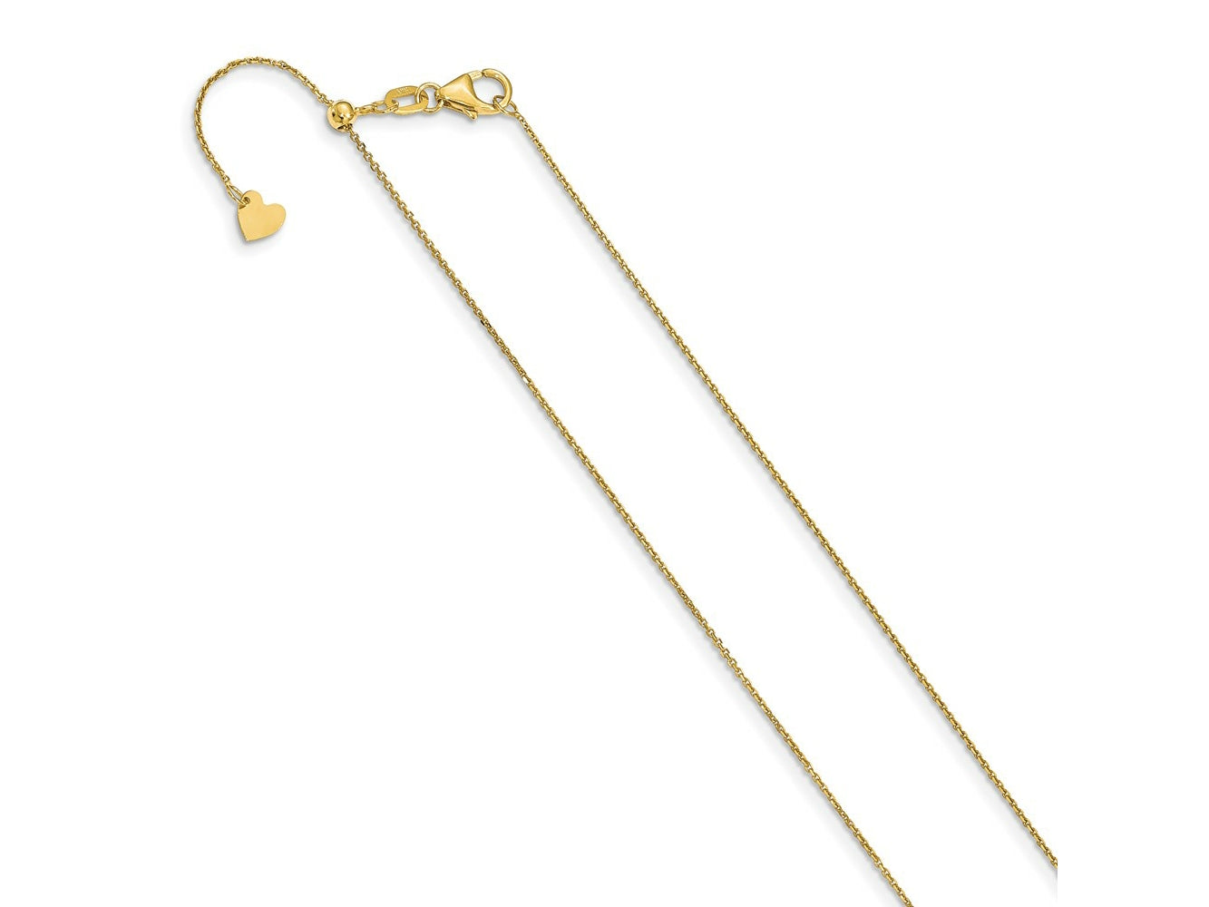 FJC Finejewelers 14 kt Yellow Gold Adjustable Bright Cut Cable Chain 30 Inches x 1 mm