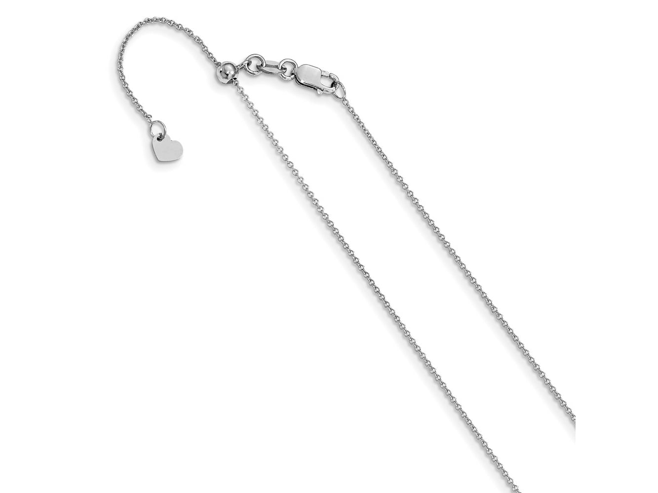 FJC Finejewelers 14 kt White Gold Adjustable .7mm Round Cable Chain 30 Inches x 0 mm