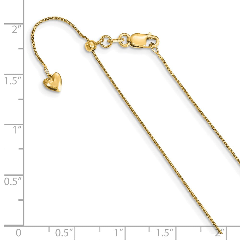 FJC Finejewelers 14 kt Yellow Gold Spiga Adjustable .8mm Bright Cut Wheat Chain 26 Inches x 0.75 mm