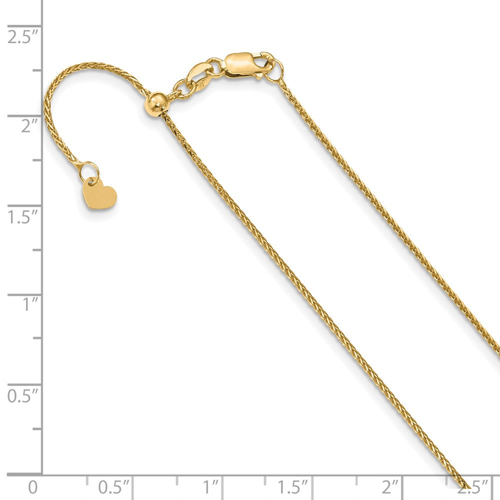 FJC Finejewelers 14 kt Yellow Gold Spiga Adjustable Bright Cut Wheat Chain 30 Inches x 0.95 mm