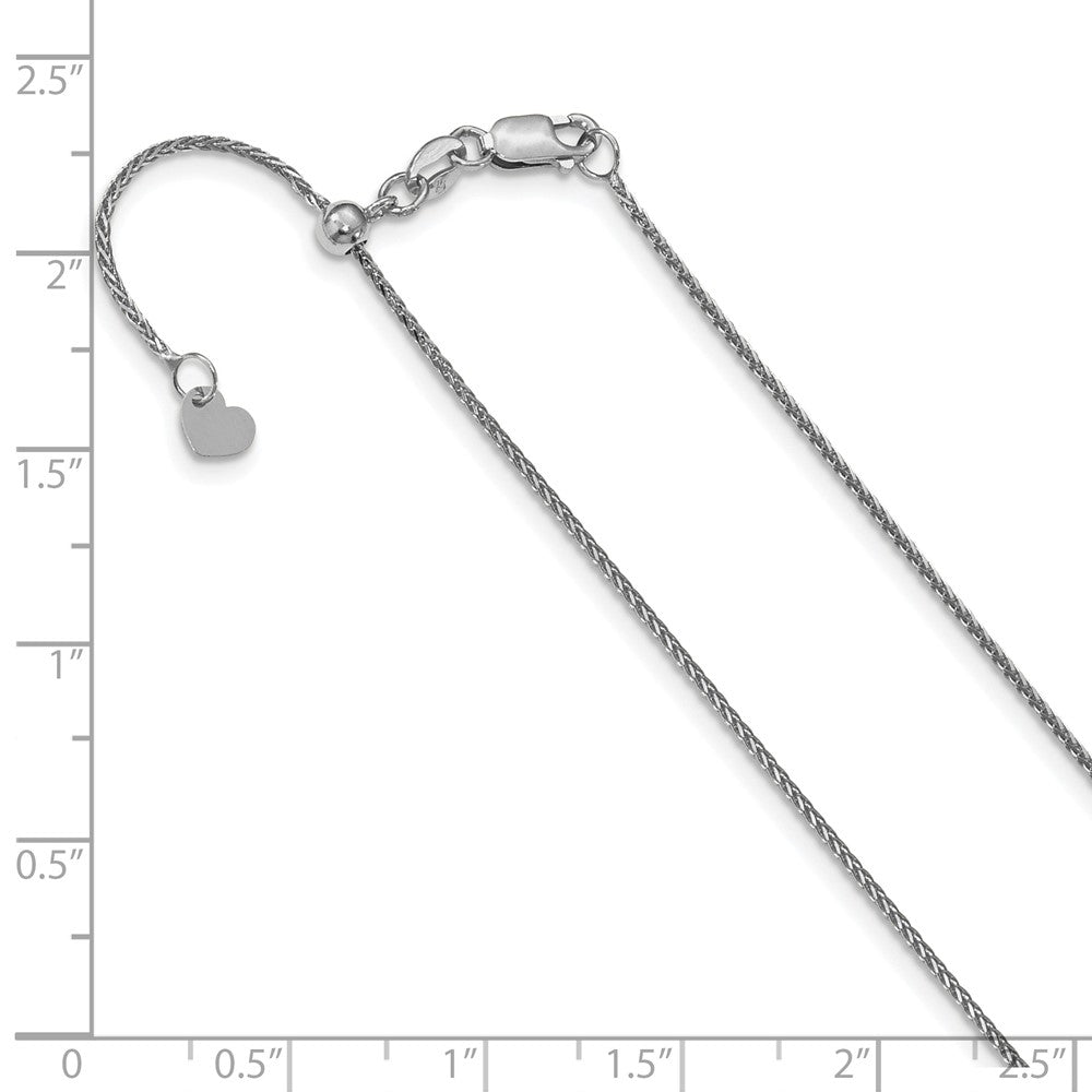 FJC Finejewelers 14 kt White Gold Bright Cut Spiga Adjustable Wheat Chain Lobster Clasp 30 Inches x 0.95 mm
