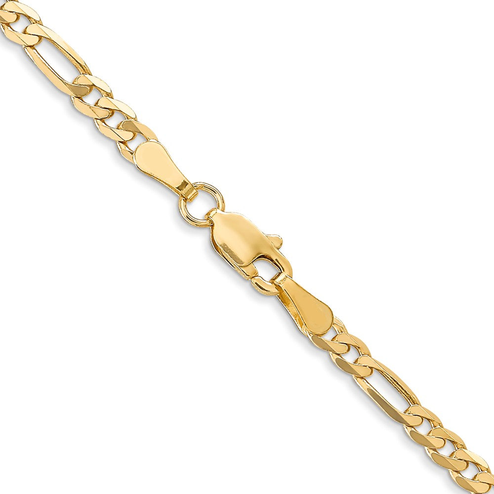 FJC Finejewelers 14 kt Yellow Gold 3.25mm Flat Figaro Chain 22 Inches x 3 mm