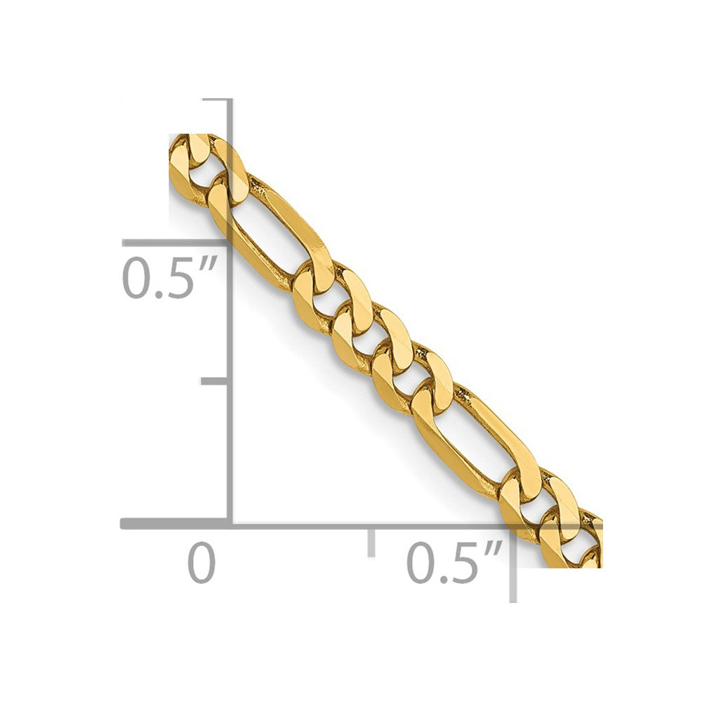 FJC Finejewelers 14 kt Yellow Gold 3.25mm Flat Figaro Chain 22 Inches x 3 mm