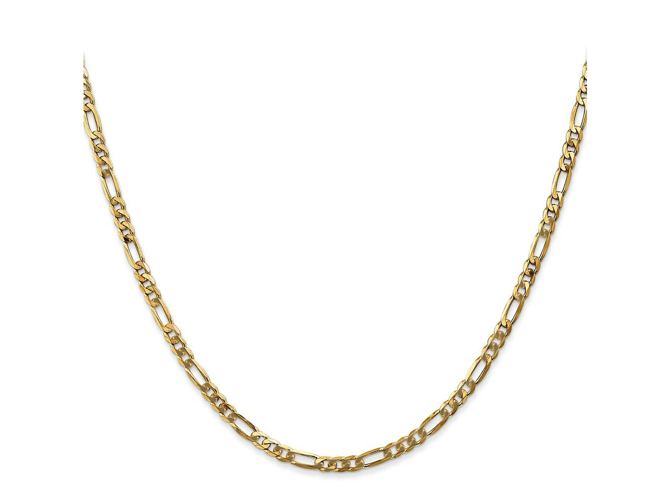 FJC Finejewelers 14 kt Yellow Gold 3.25mm Flat Figaro Chain 22 Inches x 3 mm