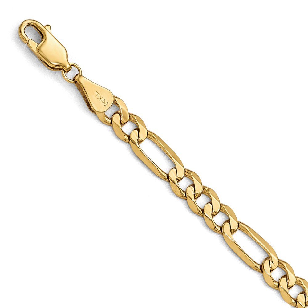 FJC Finejewelers 14 kt Yellow Gold Flat Figaro Chain Bracelet 7 Inches x 5.25 mm