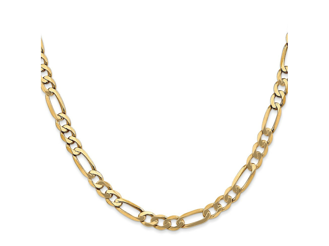 FJC Finejewelers 14 kt Yellow Gold Flat Figaro Chain Bracelet 7 Inches x 5.25 mm
