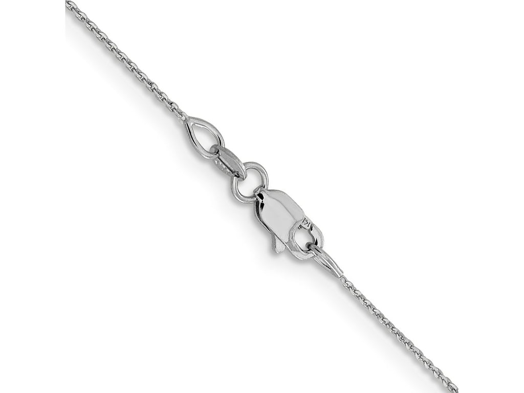 FJC Finejewelers 14 kt White Gold Bright Cut Cable Chain 16 Inches x 0.8 mm