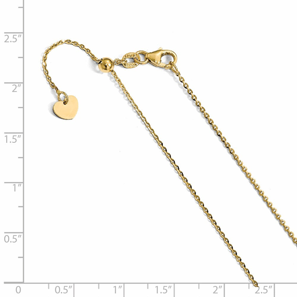 FJC Finejewelers 14 kt Yellow Gold Cable Adjustable Bright Cut Rolo Chain 30 Inches x 1.15 mm