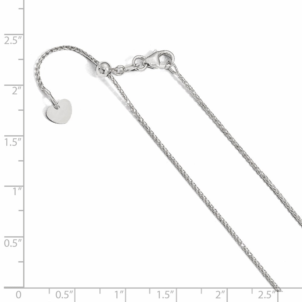 FJC Finejewelers 14 kt White Gold Adjustable Bright Cut Open Franco Chain 22 Inches x 1 mm