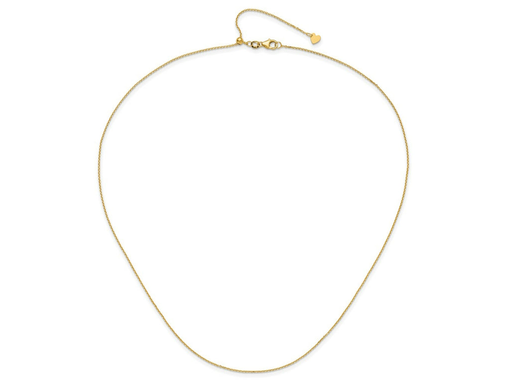 FJC Finejewelers 14 kt Yellow Gold Adjustable Bright Cut Cable Chain 22 Inches x 1.1 mm