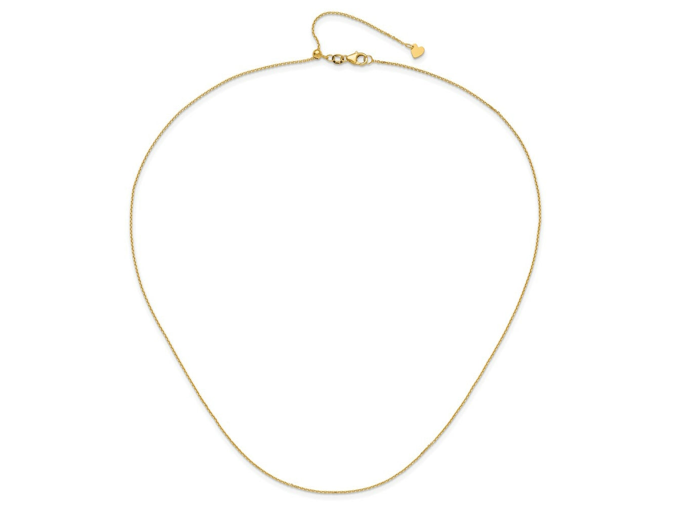 FJC Finejewelers 14 kt Yellow Gold Adjustable Bright Cut Cable Chain 22 Inches x 1.1 mm