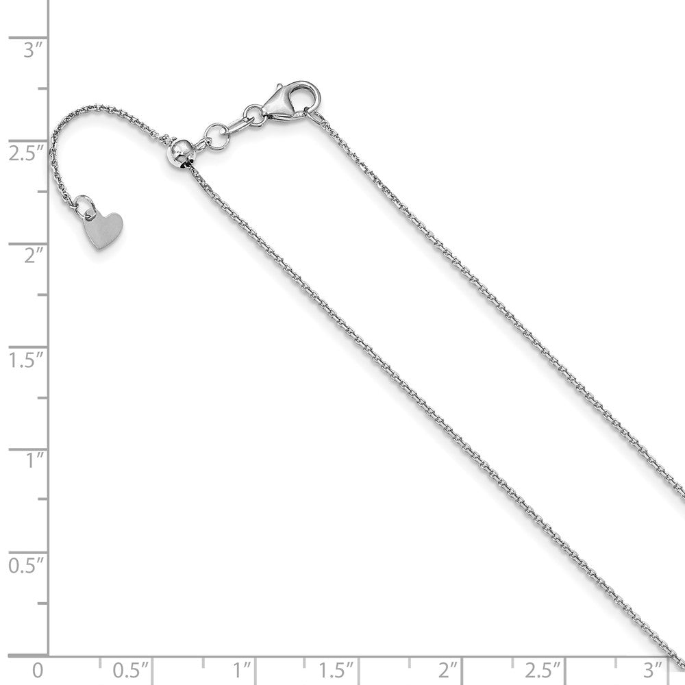 FJC Finejewelers 14 kt White Gold Adjustable Bright Cut Cable Chain 22 Inches x 1.1 mm