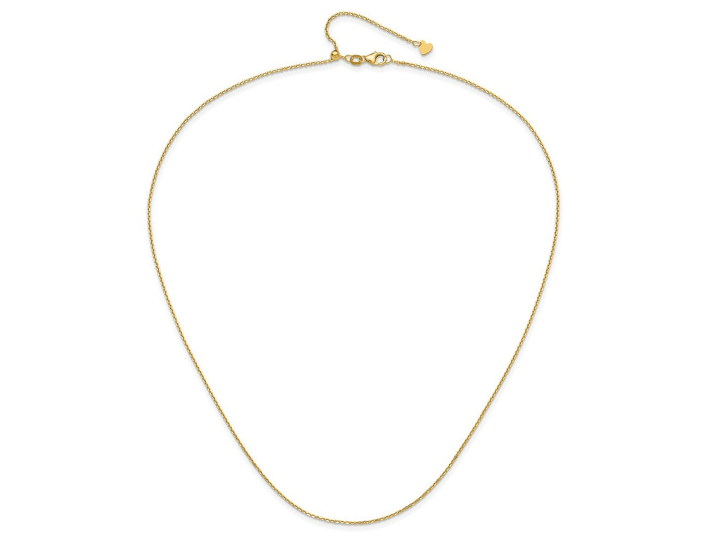 FJC Finejewelers 14 kt Yellow Gold Adjustable Bright Cut Cable Chain 22 Inches x 1.25 mm