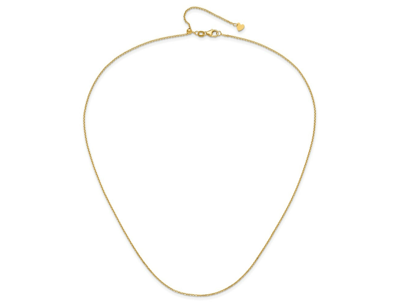 FJC Finejewelers 14 kt Yellow Gold Adjustable Bright Cut Cable Chain 22 Inches x 1.25 mm