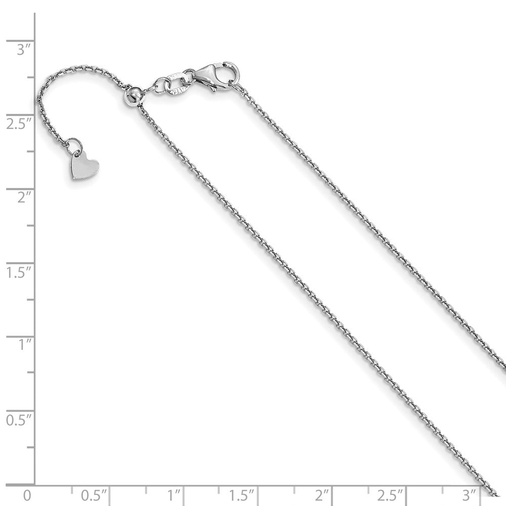 FJC Finejewelers 14 kt White Gold Adjustable Bright Cut Cable Chain 22 Inches x 1.25 mm