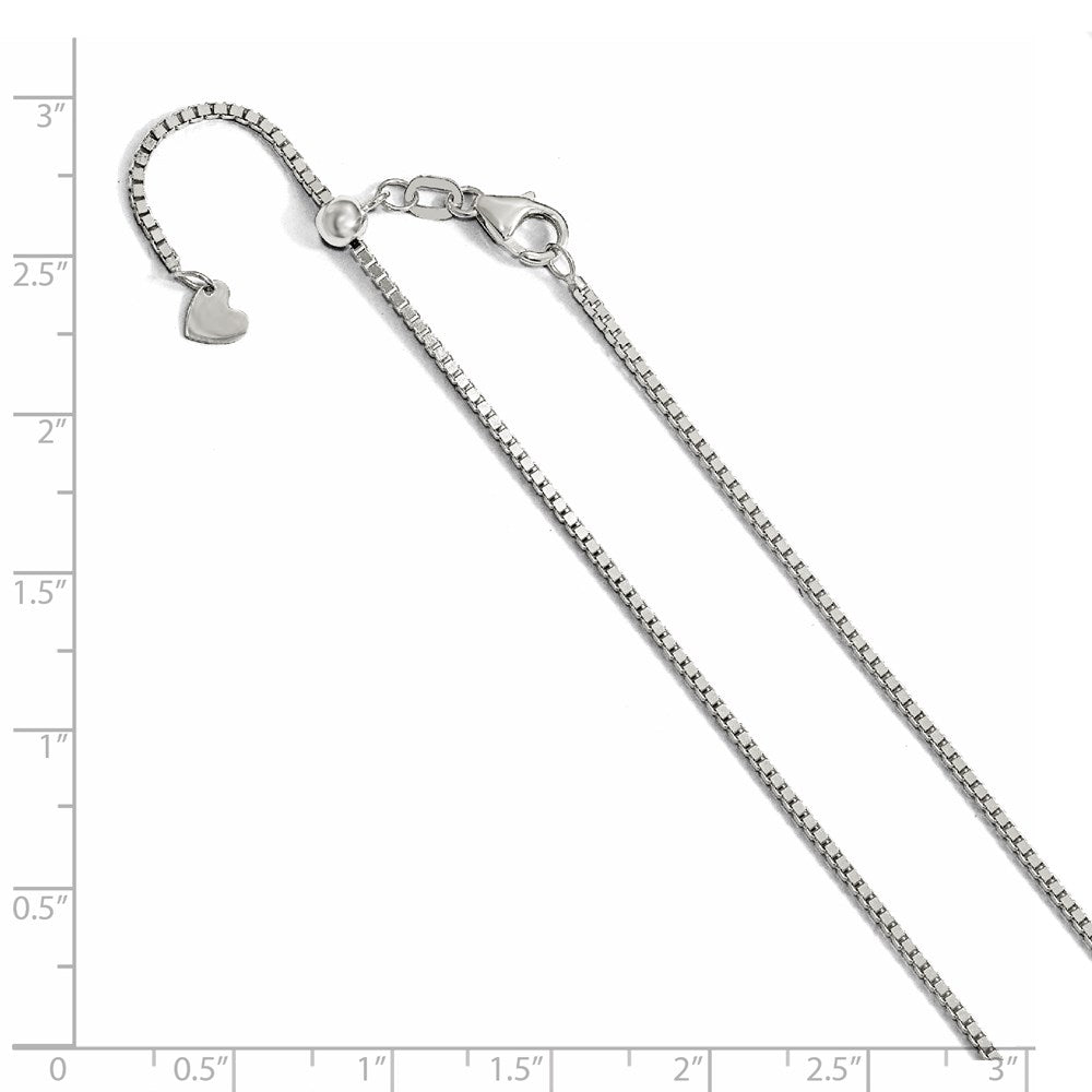 FJC Finejewelers 14 kt White Gold Adjustable Box Chain 22 Inches x 1.2 mm