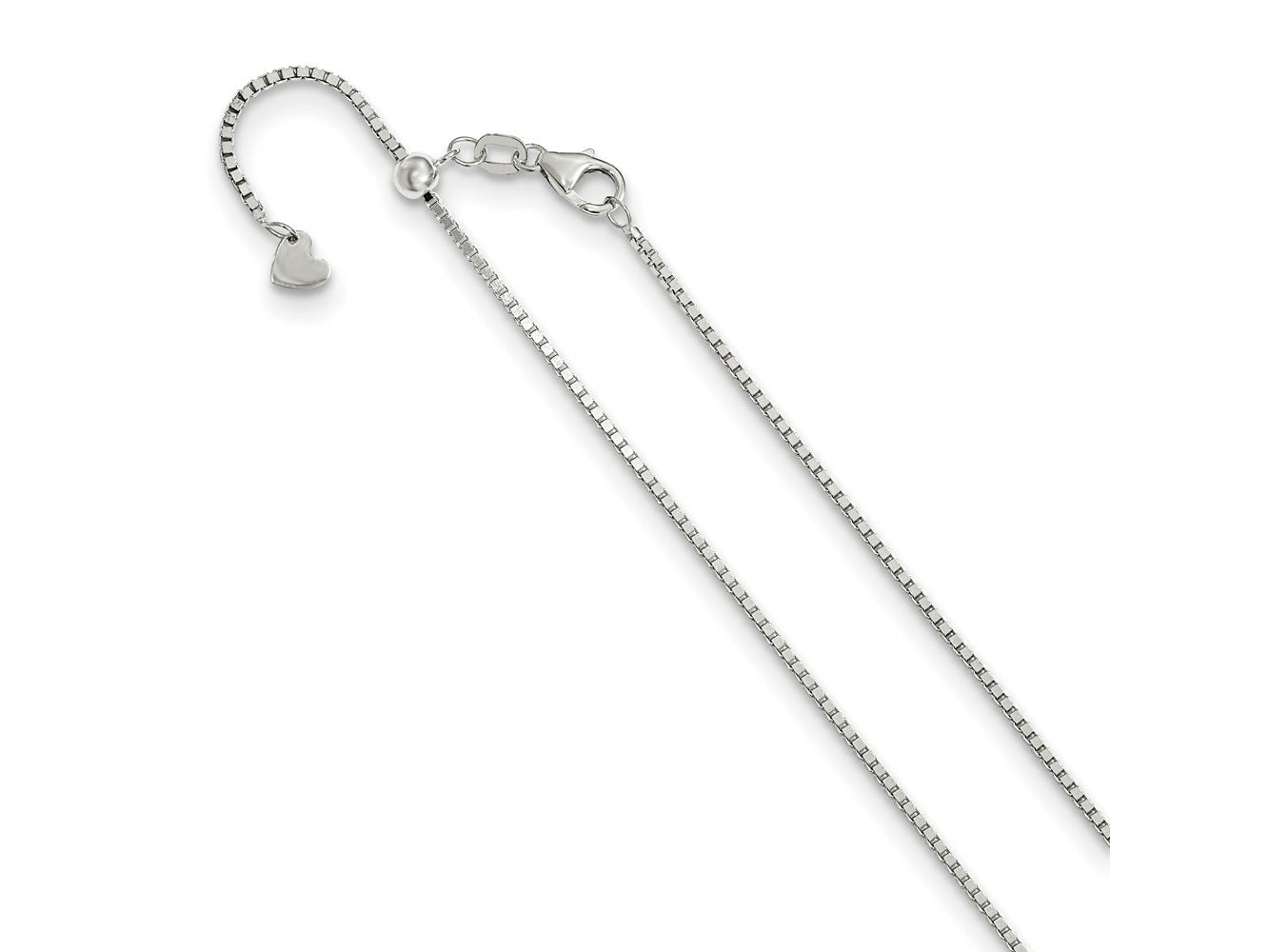 FJC Finejewelers 14 kt White Gold Adjustable Box Chain 22 Inches x 1.2 mm