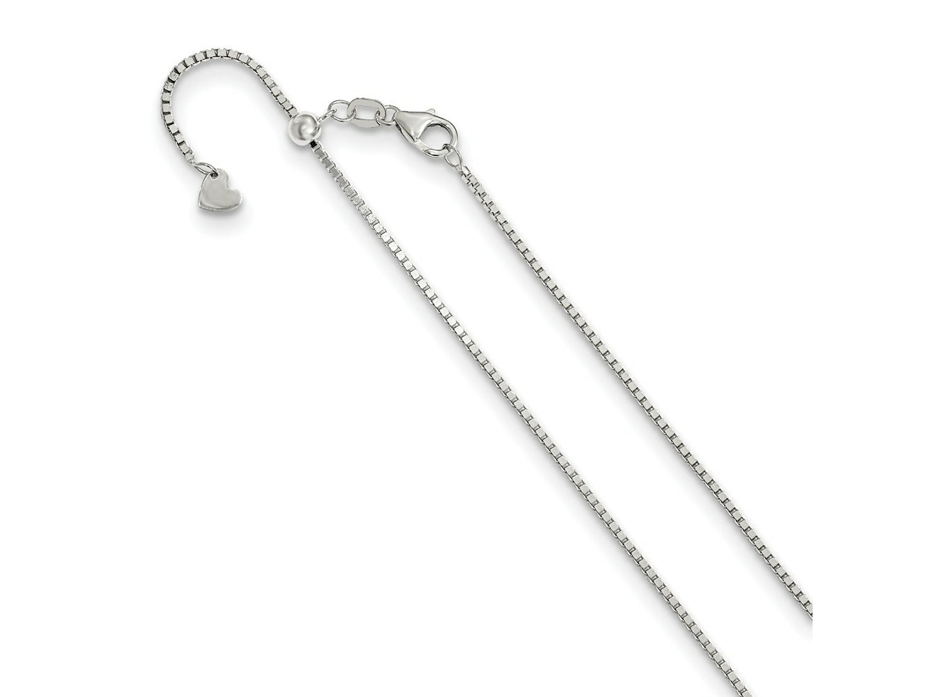 FJC Finejewelers 14 kt White Gold Adjustable Box Chain 30 Inches x 1.2 mm