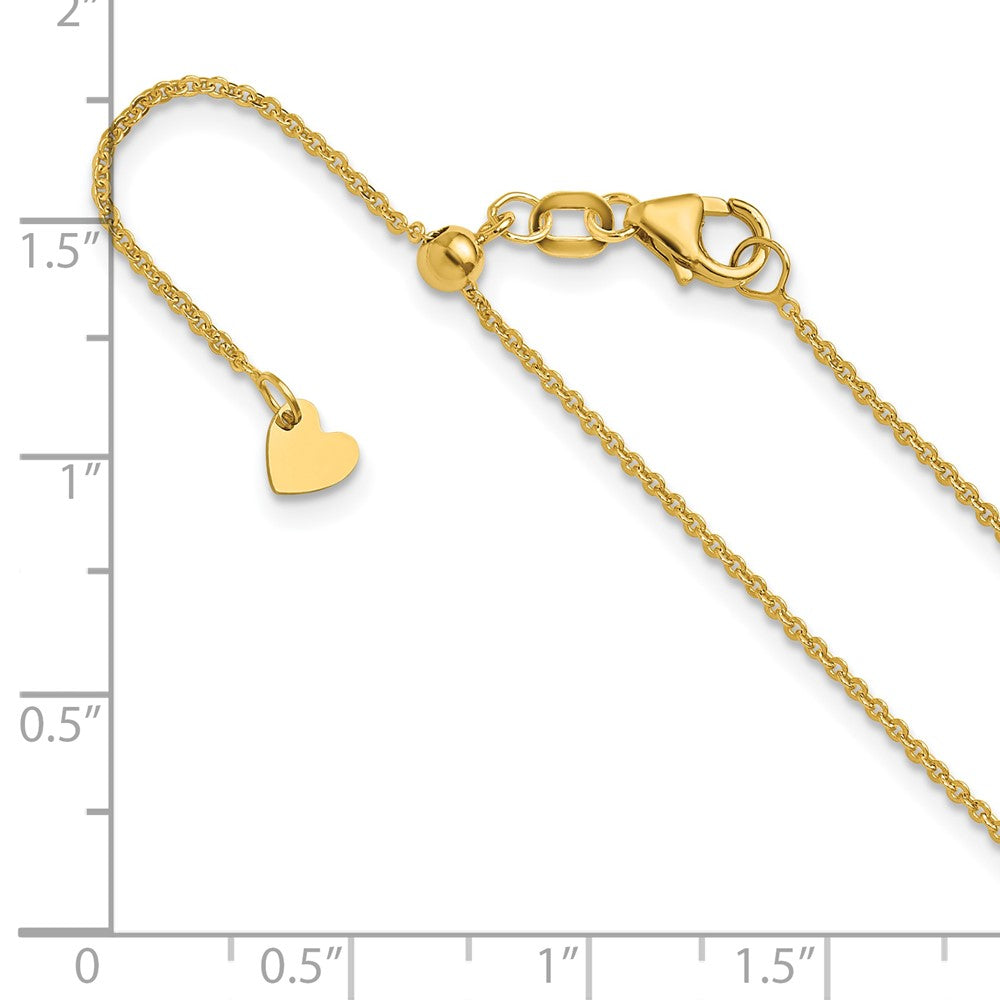 FJC Finejewelers 14 kt Yellow Gold Adjustable Flat Cable Chain 22 Inches x 1.25 mm
