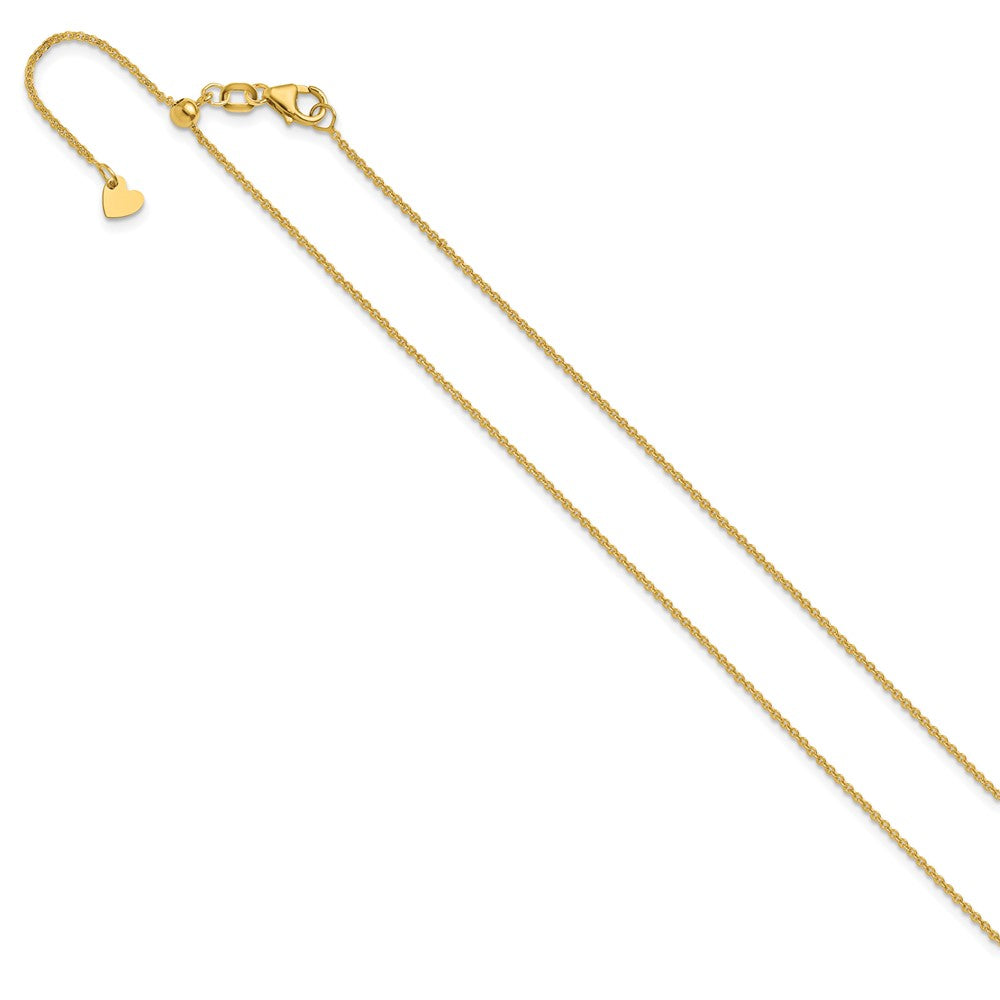 FJC Finejewelers 14 kt Yellow Gold Adjustable Flat Cable Chain 22 Inches x 1.25 mm