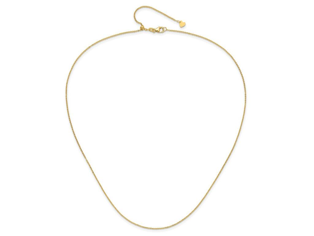 FJC Finejewelers 14 kt Yellow Gold Adjustable Flat Cable Chain 22 Inches x 1.25 mm