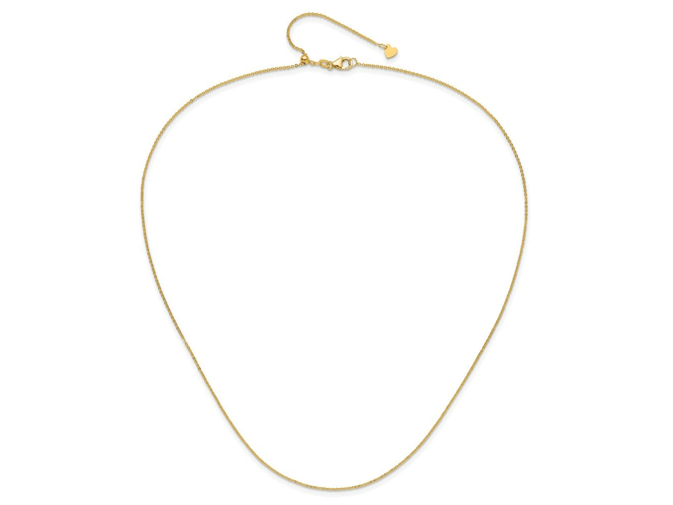 FJC Finejewelers 14 kt Yellow Gold Adjustable Flat Cable Chain 22 Inches x 1.25 mm