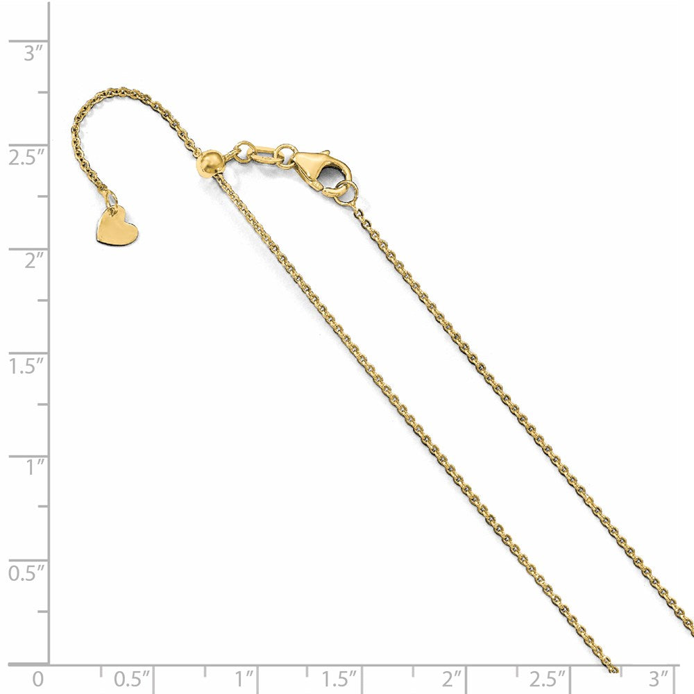 FJC Finejewelers 14 kt Yellow Gold Adjustable Flat Cable Chain 30 Inches x 1.25 mm