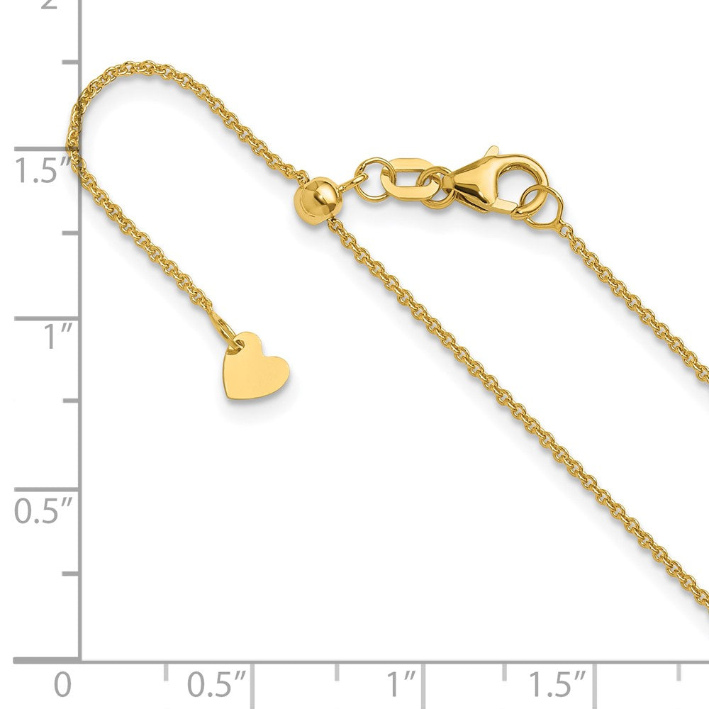 FJC Finejewelers 14 kt Yellow Gold Adjustable Round Cable Chain 22 Inches x 1.1 mm