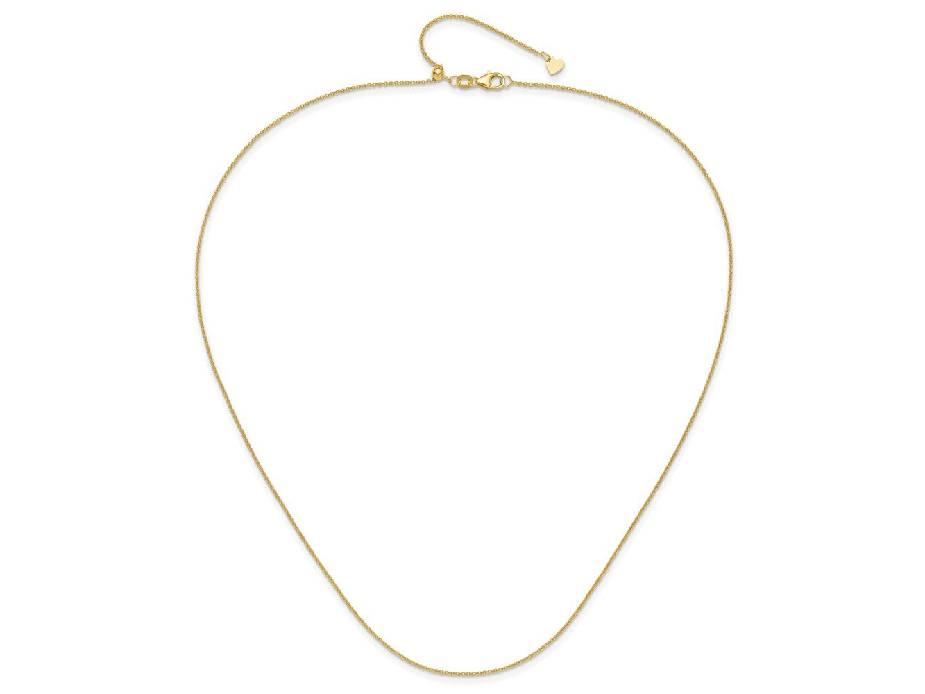 FJC Finejewelers 14 kt Yellow Gold Adjustable Round Cable Chain 22 Inches x 1.1 mm