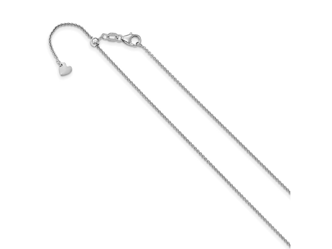 FJC Finejewelers 14 kt White Gold Adjustable Round Cable Chain 22 Inches x 1.1 mm