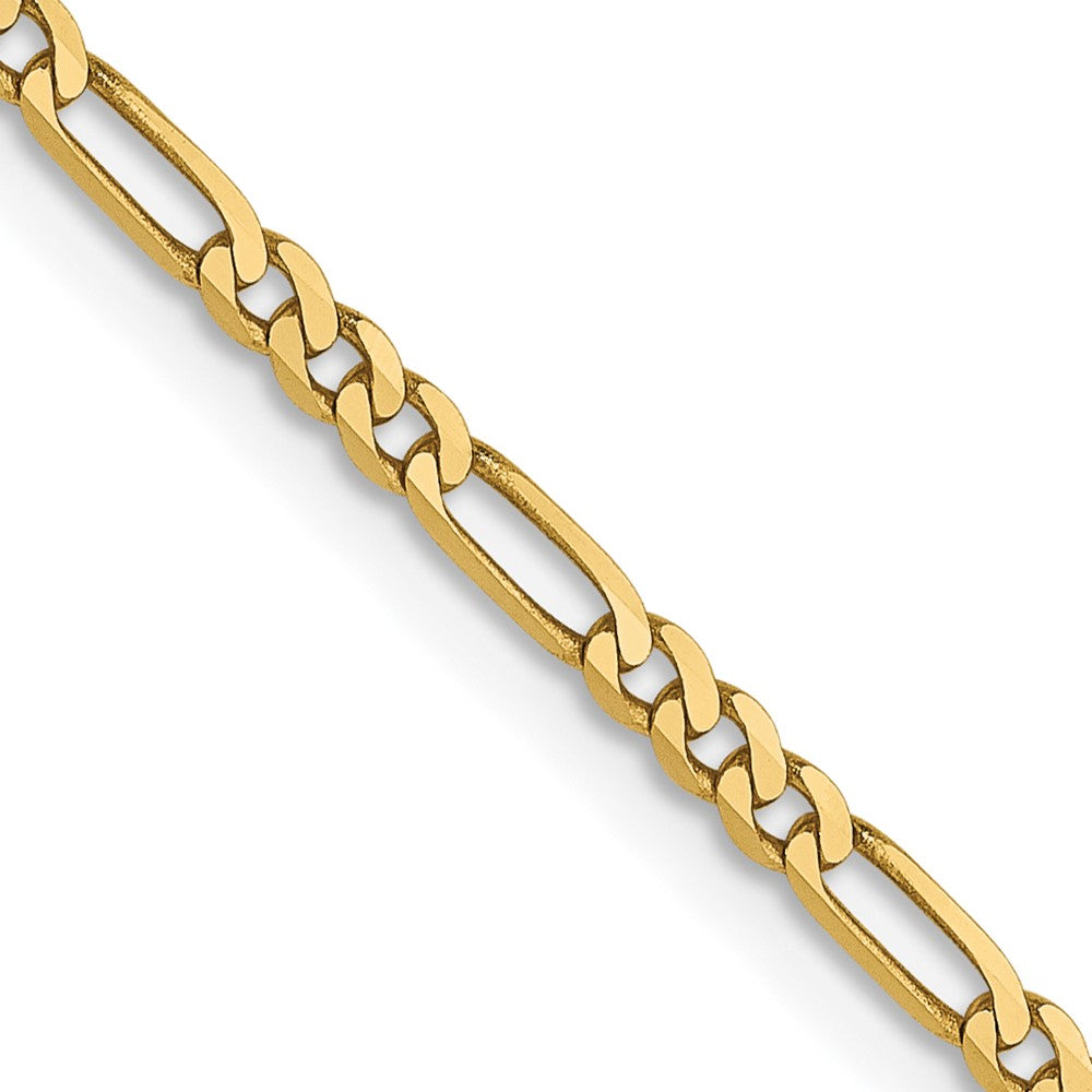 FJC Finejewelers 14 kt Yellow Gold 1.8mm Flat Figaro Chain Anklet 10 Inches x 1 mm