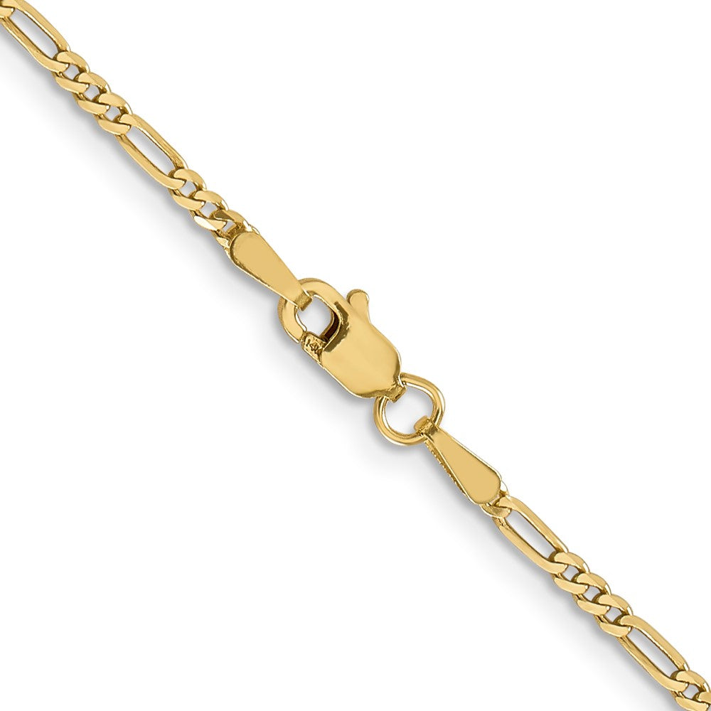 FJC Finejewelers 14 kt Yellow Gold 1.8mm Flat Figaro Chain Anklet 10 Inches x 1 mm