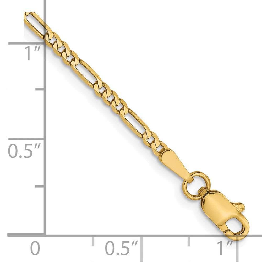 FJC Finejewelers 14 kt Yellow Gold Flat Figaro Chain Bracelet 7 Inches x 1.8 mm