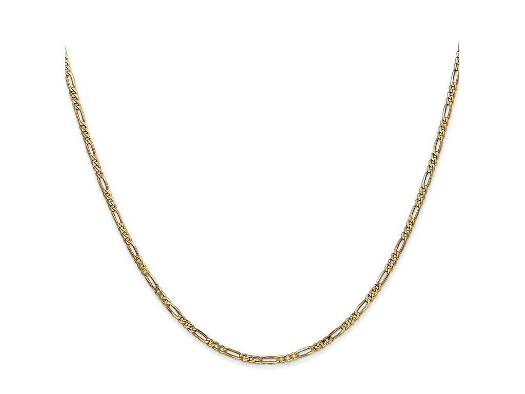 FJC Finejewelers 14 kt Yellow Gold Flat Figaro Chain Bracelet 7 Inches x 1.8 mm