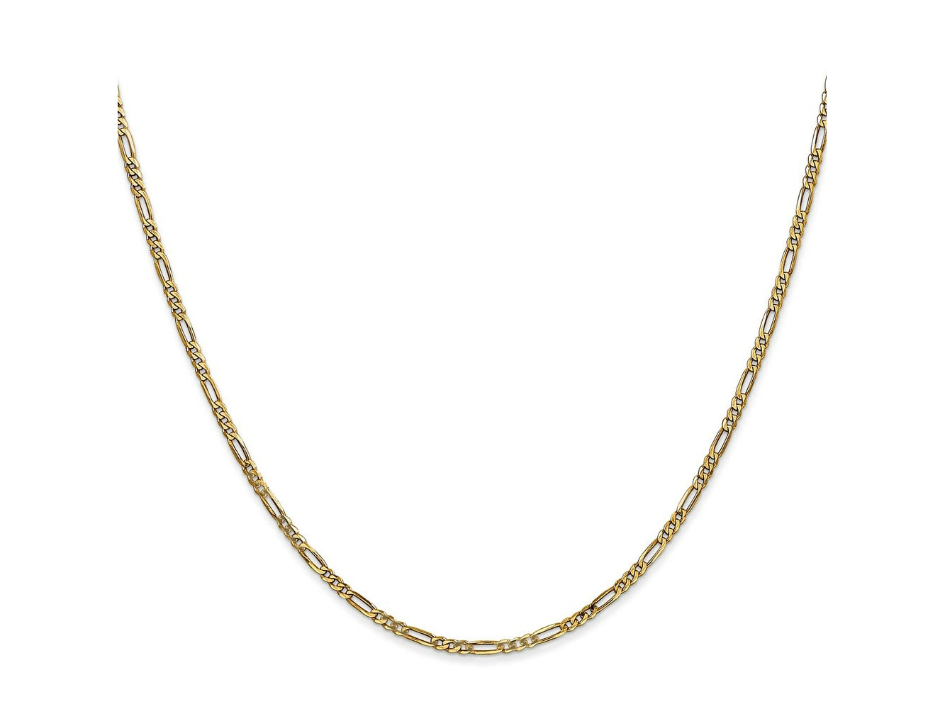 FJC Finejewelers 14 kt Yellow Gold Flat Figaro Chain Bracelet 7 Inches x 1.8 mm