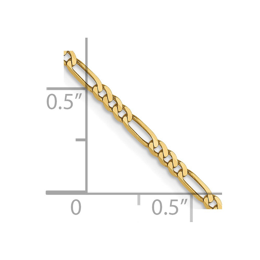FJC Finejewelers 14 kt Yellow Gold 1.8mm Flat Figaro Chain Anklet 9 Inches x 1 mm