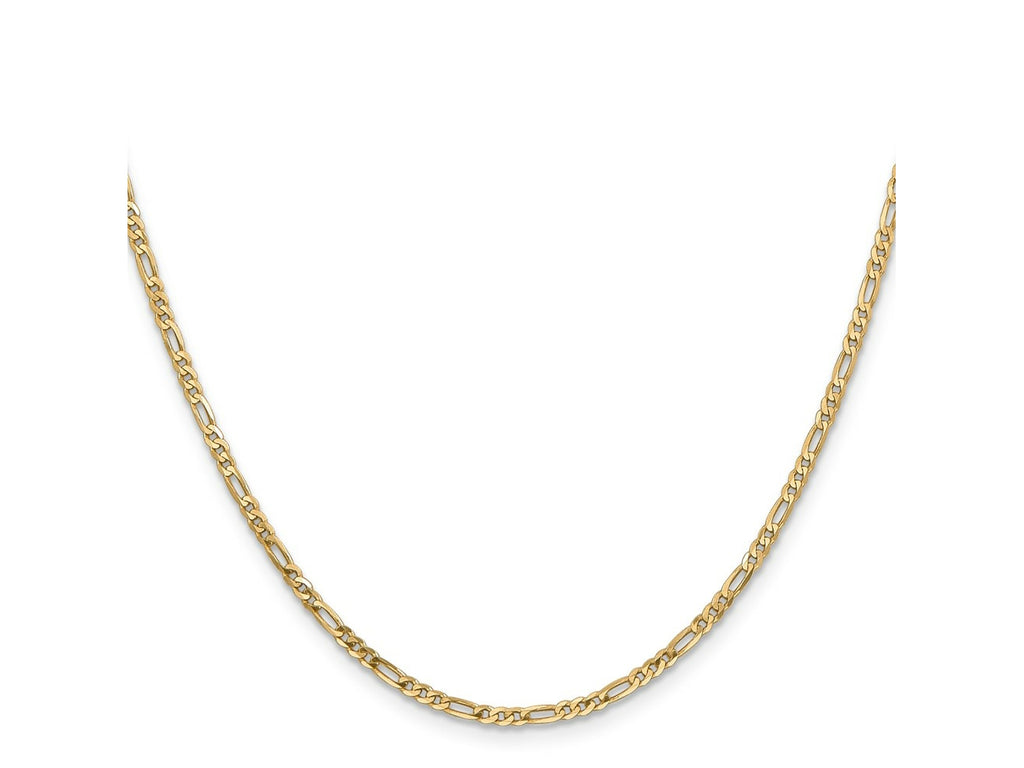 FJC Finejewelers 14 kt Yellow Gold Flat Figaro Chain 18 Inches x 2.25 mm