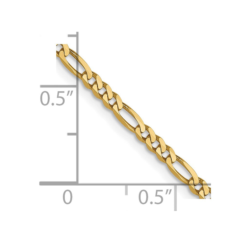 FJC Finejewelers 14 kt Yellow Gold Flat Figaro Chain 20 Inches x 2.25 mm