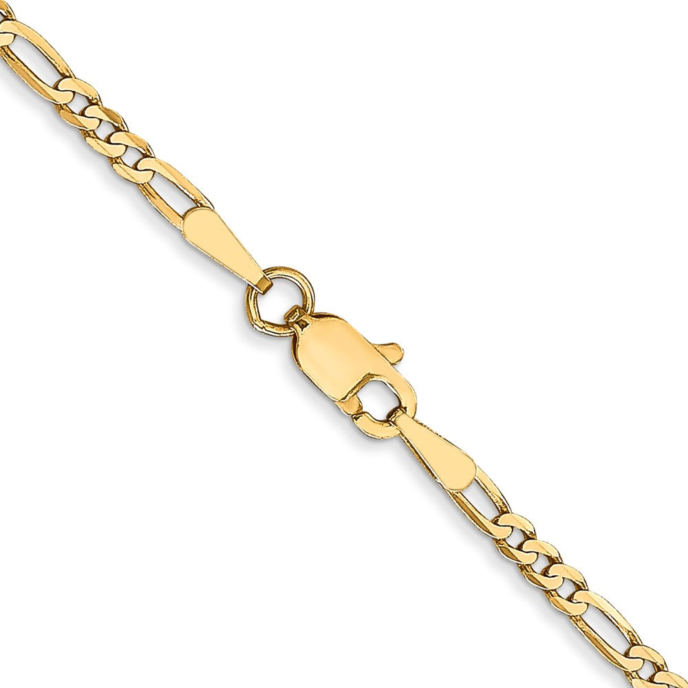 FJC Finejewelers 14 kt Yellow Gold 2.25mm Flat Figaro Chain Bracelet 7 Inches x 2.2 mm