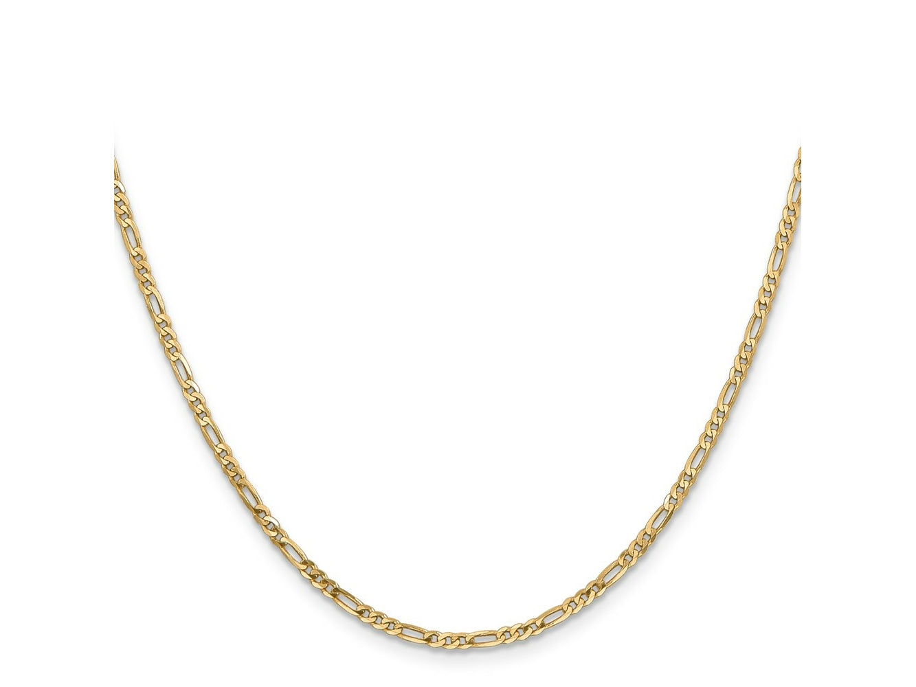 FJC Finejewelers 14 kt Yellow Gold 2.25mm Flat Figaro Chain Bracelet 7 Inches x 2.2 mm