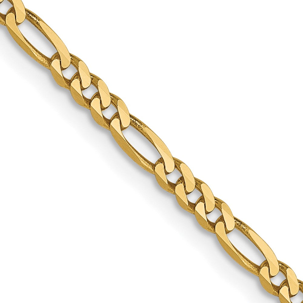FJC Finejewelers 14 kt Yellow Gold 2.25mm Flat Figaro Chain Bracelet 8 Inches x 2.2 mm