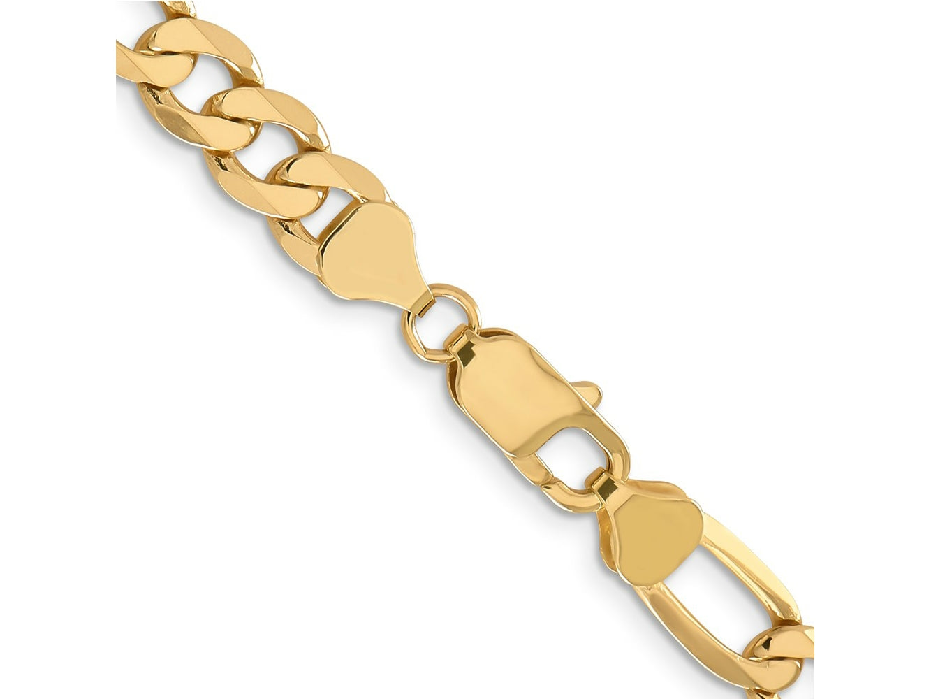 FJC Finejewelers 14 kt Yellow Gold Flat Figaro Chain Bracelet 9 Inches x 7.5 mm