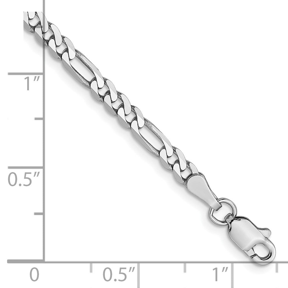 FJC Finejewelers 14 kt White Gold Flat Figaro Chain Bracelet 7 Inches x 3 mm