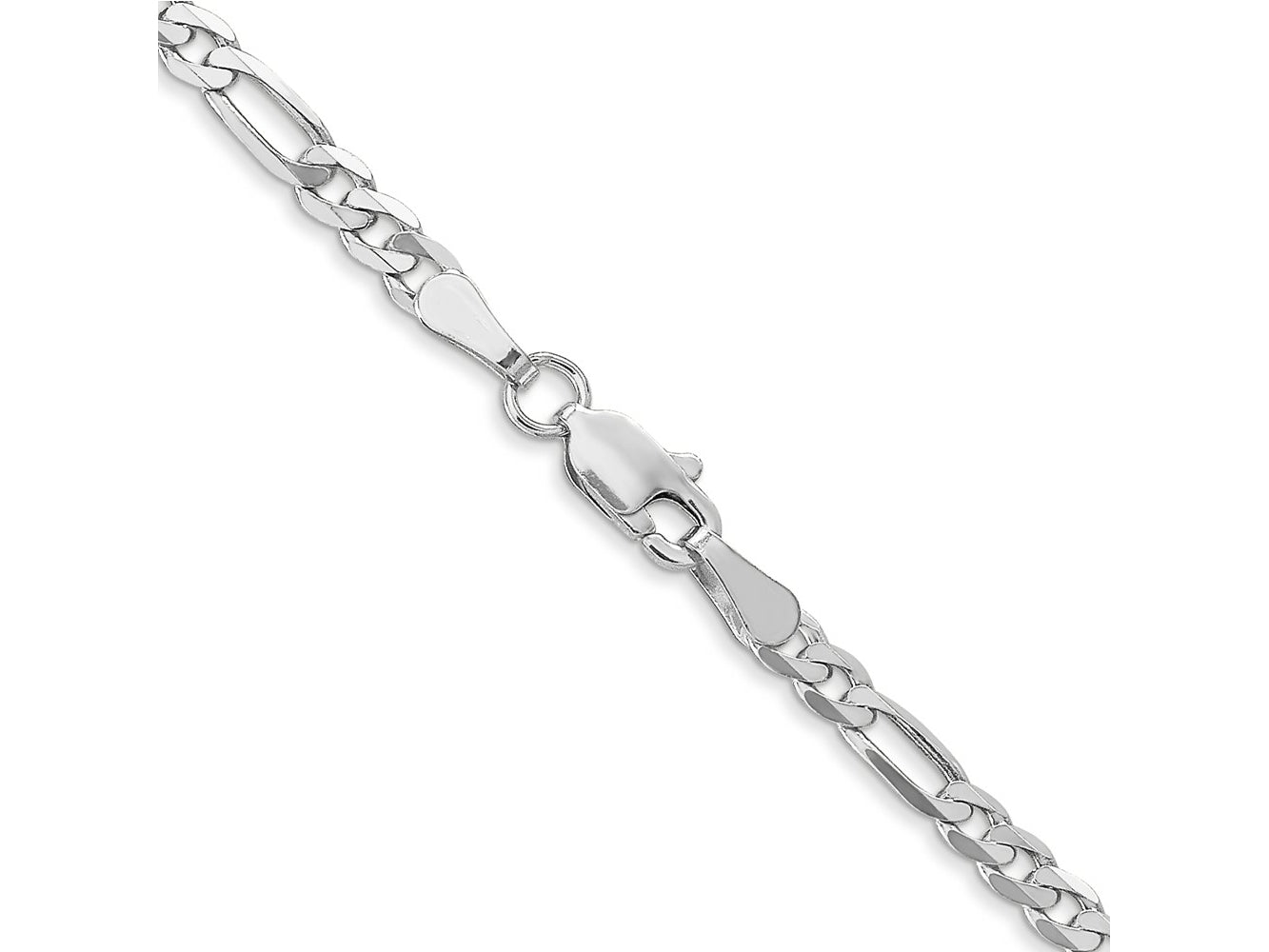 FJC Finejewelers 14 kt White Gold Flat Figaro Chain Bracelet 7 Inches x 3 mm