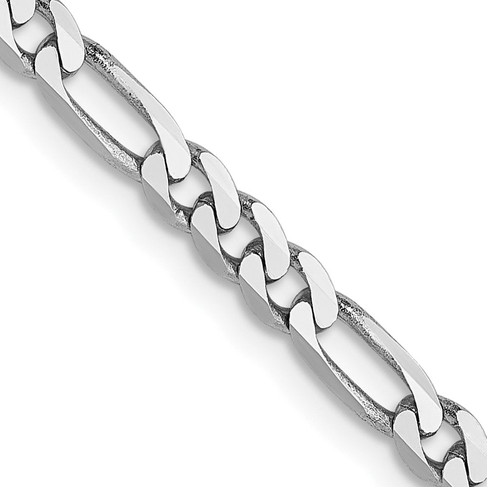 FJC Finejewelers 14 kt White Gold Flat Figaro Chain Bracelet 8 Inches x 3 mm