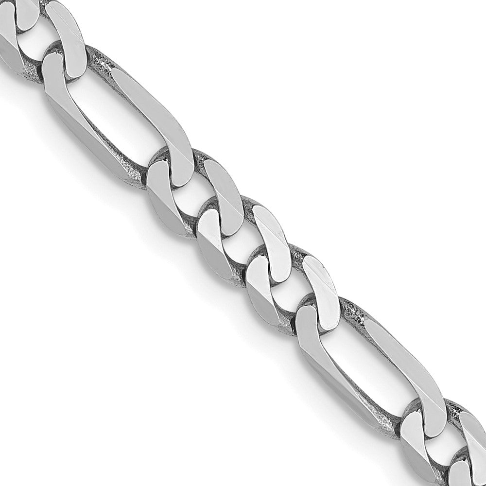 FJC Finejewelers 14 kt White Gold Flat Figaro Chain Lobster Clasp 18 Inches x 4 mm