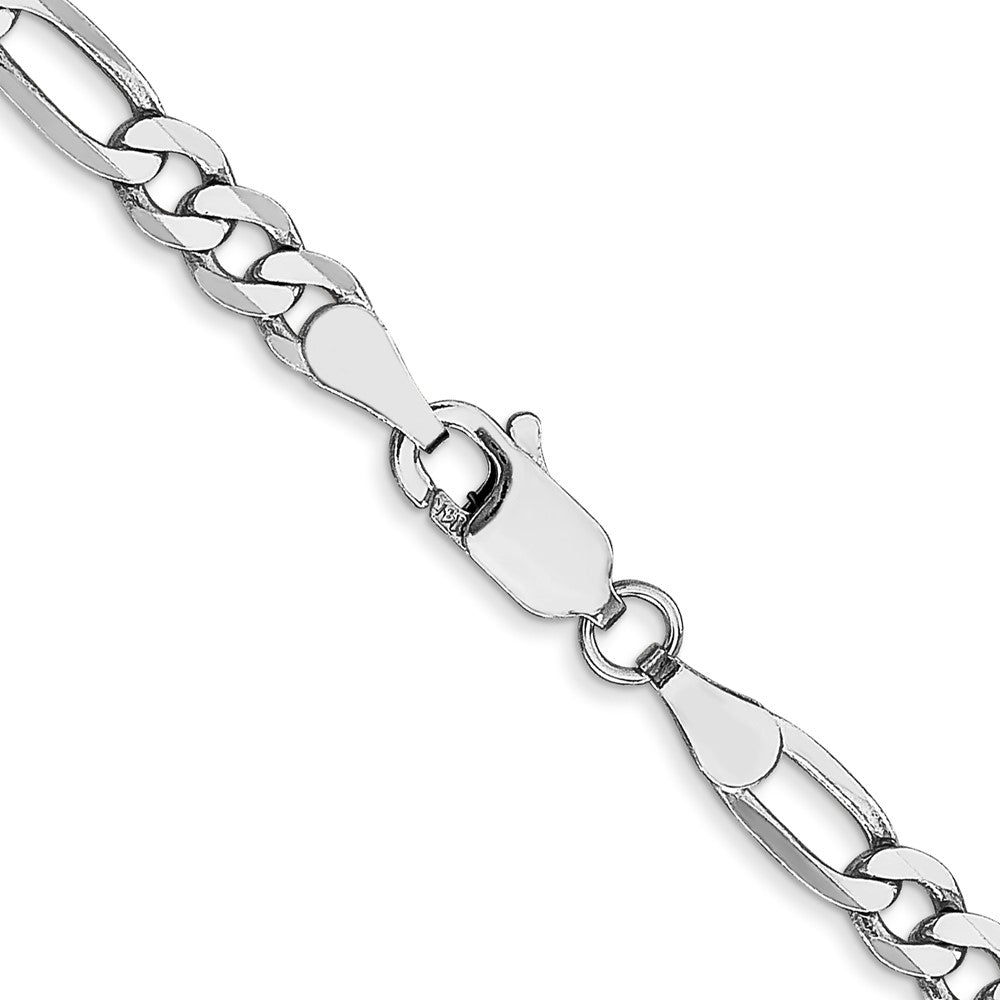 FJC Finejewelers 14 kt White Gold Flat Figaro Chain Lobster Clasp 18 Inches x 4 mm