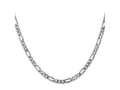 FJC Finejewelers 14 kt White Gold Flat Figaro Chain Lobster Clasp 24 Inches x 4 mm