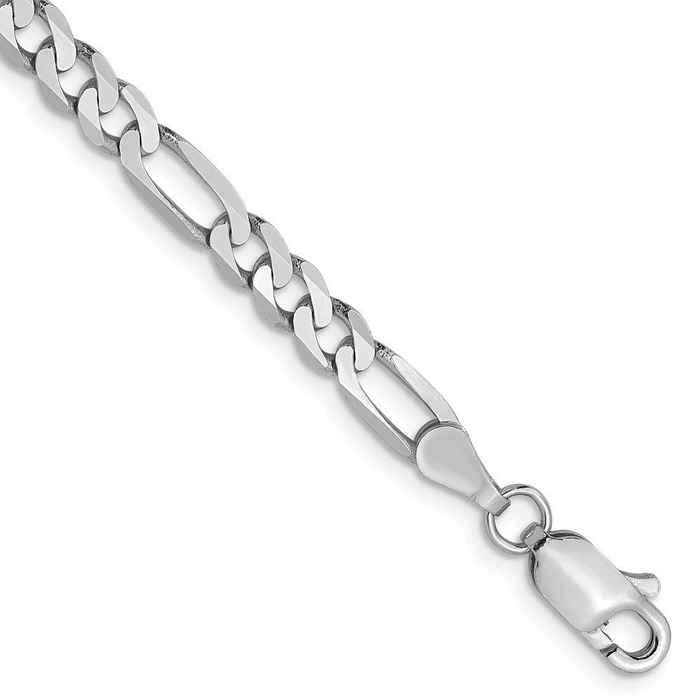 FJC Finejewelers 14 kt White Gold Flat Figaro Chain Bracelet 7 Inches x 4 mm